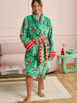 Eleanor Bowmer Léopard vert - Peignoir en polaire imprimé léopard Best
