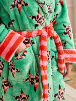 Eleanor Bowmer Léopard vert - Peignoir en polaire imprimé léopard Best