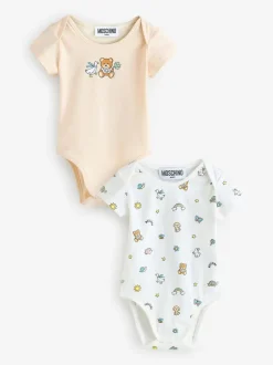 Moschino Lot de 2 bodys à logo bébé avec coffret cadeau Sale