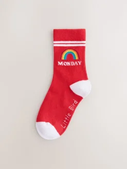 Little Bird by Jools Oliver Lot de 7 paires de chaussettes Bright Arc-en-ciel Days Of The Week Clearance