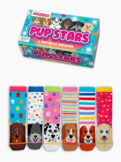 United Odd Socks Lot de 6 paires de chaussettes Pup Stars fille Best