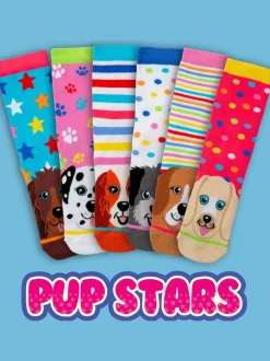 United Odd Socks Lot de 6 paires de chaussettes Pup Stars fille Best