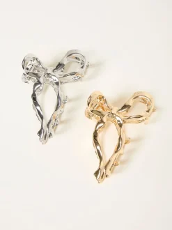 Fat Face Lot de 2 pinces FatFace en métal avec nœud Hot