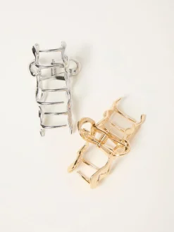 Fat Face Lot de 2 pinces FatFace en métal avec nœud Hot