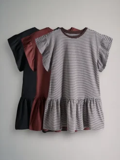 The Set Lot de 3 robes en jersey à manches courtes et volants