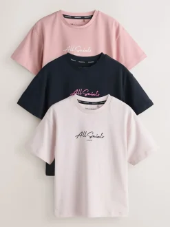 smALLSAINTS Lot de 3 T-shirts décontractés à col rond avec logo Sale