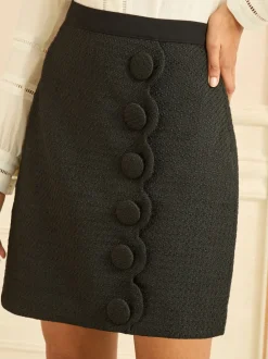 Love & Roses Boucle Scallop Mini Skirt Outlet