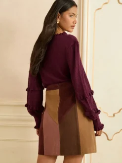 Love & Roses Jupe courte patchwork en faux daim Best