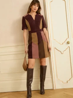 Love & Roses robe courte en faux daim mélangé Discount