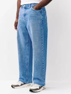 Next - Coupe ample - délavé vintage Denim Jeans Lumière bleue Sale