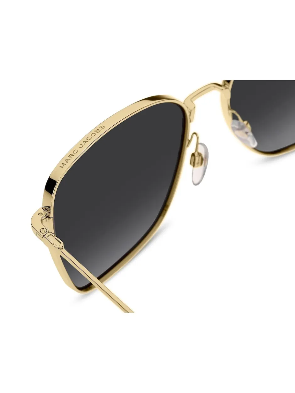 Marc Jacobs Lunettes de soleil dorées carrées New