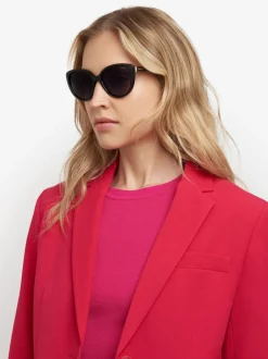 Polaroid Lunettes de soleil noires œil de chat avec ornements bijoux Clearance