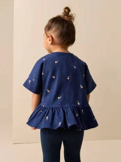 Next - T-shirt péplum à manches courtes (3mois-7ans) Macareux moine bleu marine Hot
