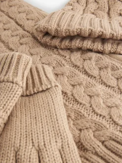Next Maille torsadée neutre - Ensemble 3 pièces chapeau, gants et écharpe (3-16ans) Outlet