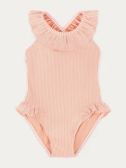 Mori Maillot de bain KIDLY By en seersucker à volants Sale