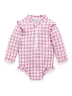 Purebaby Maillot de bain à manches longues et volants