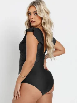 Yours Curve Maillot de bain à manches volantées Online