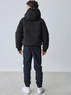 Baker by Ted Baker Manteau bomber rembourré résistant à la douche noir New