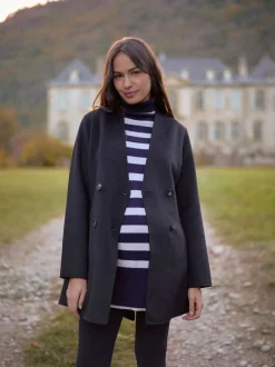 Seraphine Manteau de grossesse en laine à double boutonnage Online