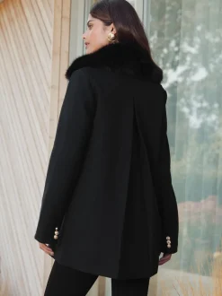 Lipsy Manteau Dolly avec col en fausse fourrure Discount