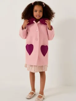 Monsoon Manteau Cœur Boucle en fausse fourrure Discount