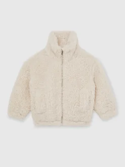 Reiss Manteau Remy à col cheminée en fausse fourrure de mouton