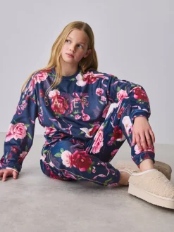 Baker by Ted Baker marine - Ensemble Pyjamas Polaires Fleuris 2 Pièces Hot
