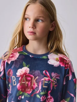 Baker by Ted Baker marine - Ensemble Pyjamas Polaires Fleuris 2 Pièces Hot