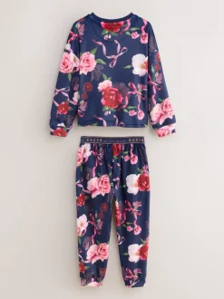 Baker by Ted Baker marine - Ensemble Pyjamas Polaires Fleuris 2 Pièces Hot