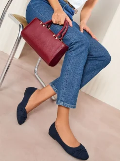 Friends Like These marine - Ballerines plates Twist Detail à bout rond Discount