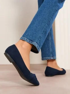 Friends Like These marine - Ballerines plates Twist Detail à bout rond Discount