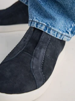 Next marine - Baskets Signature sans lacets en cuir haut de gamme