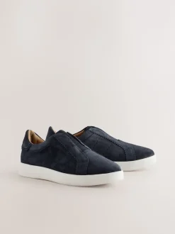 Next marine - Baskets Signature sans lacets en cuir haut de gamme