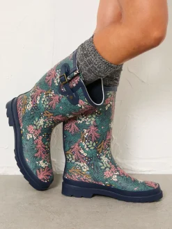Fat Face marine - Bottes de pluie imprimées en caoutchouc FatFace Sale