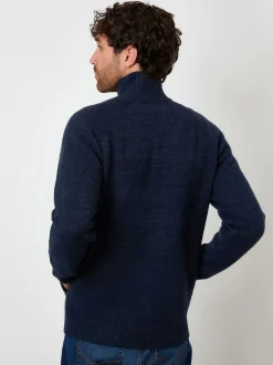 Threadbare marine - Cardigan en maille boutonné à Col cheminée Outlet