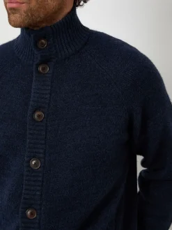 Threadbare marine - Cardigan en maille boutonné à Col cheminée Outlet