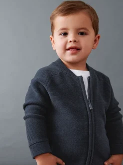 Next - Cardigan zippé (3mths-7yrs) marine Clearance