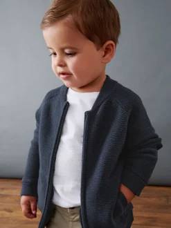 Next - Cardigan zippé (3mths-7yrs) marine Clearance
