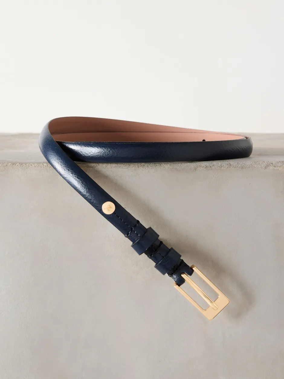 Next marine - Ceinture N. Premium Skinny Made In Italie en Cuir New