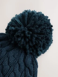 Next - Chapeau en maille bébé avec pompon (0mois-2ans) marine Sale