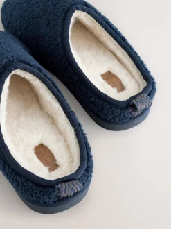 Next marine - Chaussons en imitation peau de mouton style mule