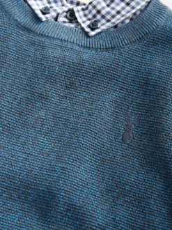 Next marine - Chemises Vichy et Col rond  100% Cotton Pull (3-16yrs)