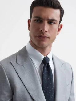 Reiss - Cravate à pois en soie Liam marine Hot