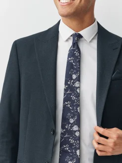Next marine - Cravate en soie italienne à imprimé fleuri Outlet