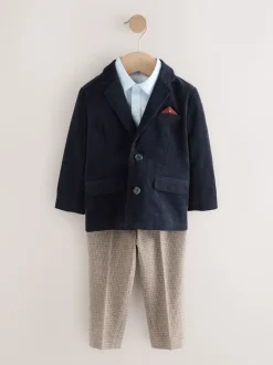 Next marine - Ensemble Blazer Chemise et Pantalons en velours côtelé (3mois-9ans) Outlet