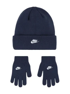 Nike marine - Ensemble bonnet et gants Club