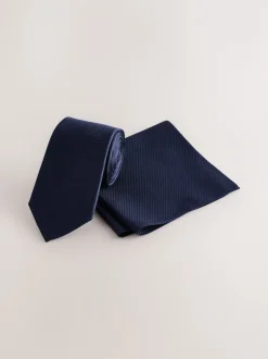 Next - Ensemble cravate et pochette texturées marine Hot