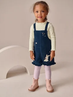 Next marine - Ensemble salopette en velours côtelé lapin et collants (3mois-7ans) Best