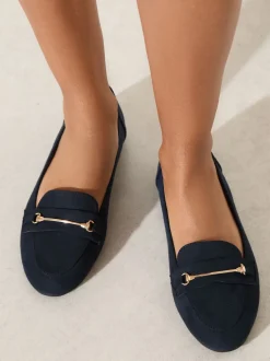 Friends Like These marine - Mocassins élégants en faux daim à mors Chaussures plates Outlet