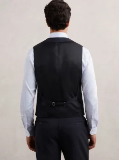 Reiss marine - Gilet Promise habillé en laine Blend Hot